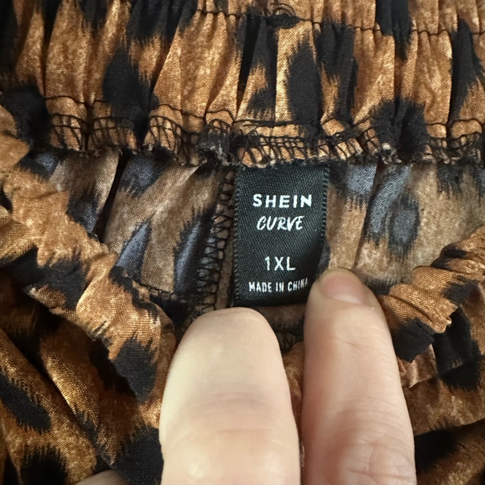 SHEIN Tan and Brown A-Line Midi Skirt for Night Out - Picture 3 of 3